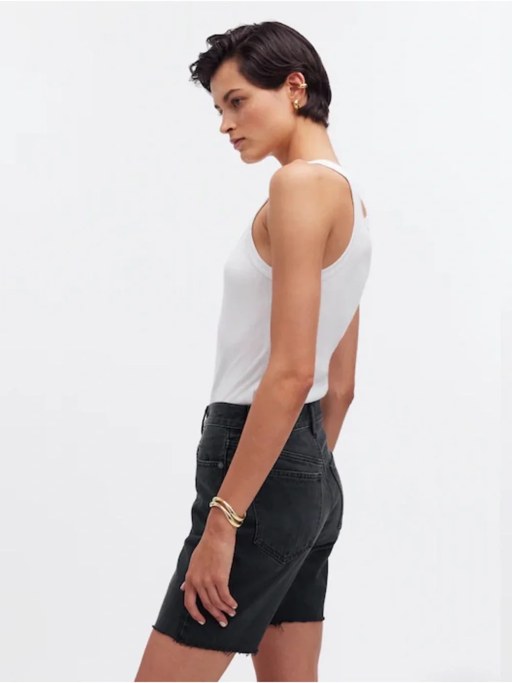 NWT Madewell Long Denim Shorts in Kelm Wash